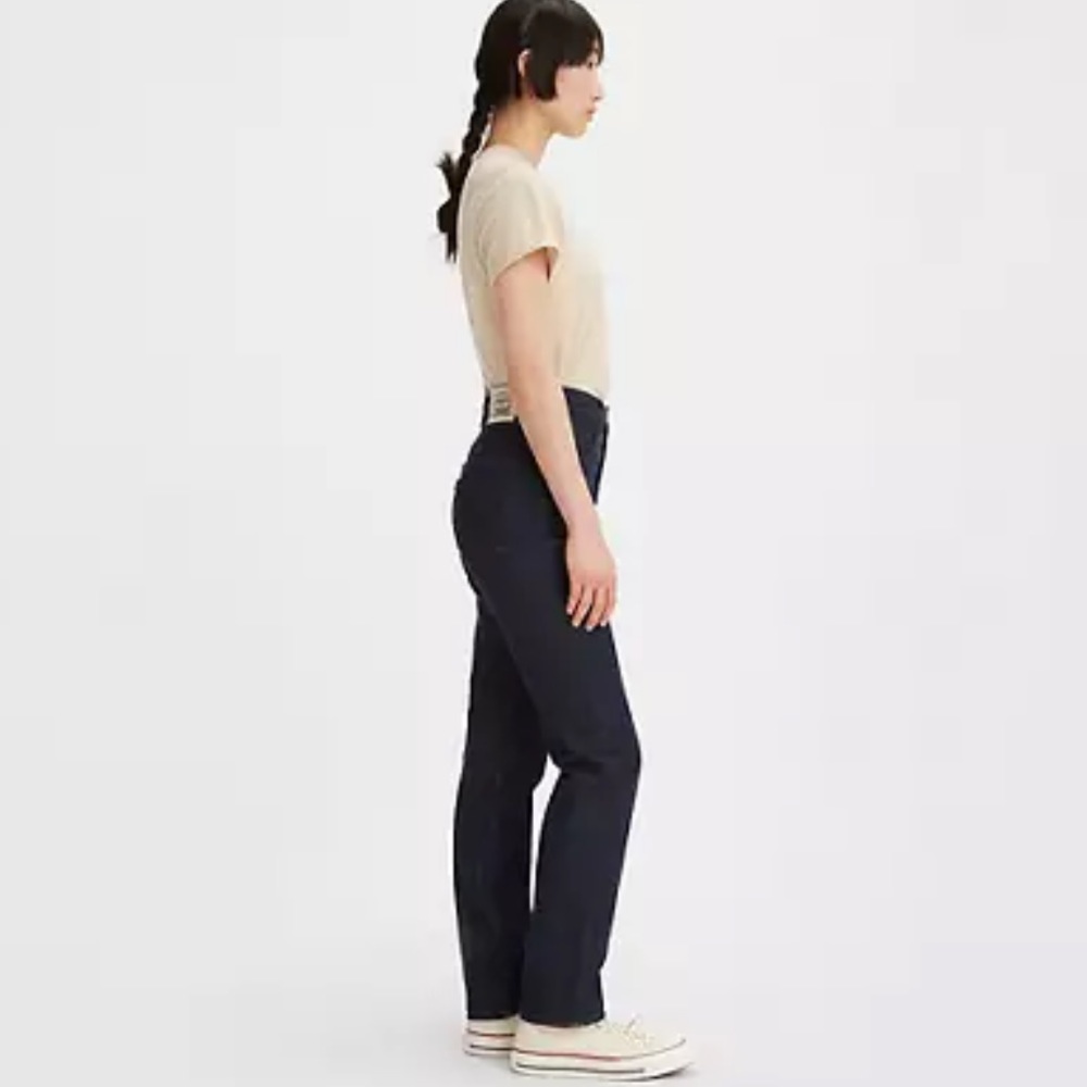 Levi’s 70s Ultra High Rise Slim Straight Leg Jeans Dark Wash Embroidered… - Picture 2 of 13